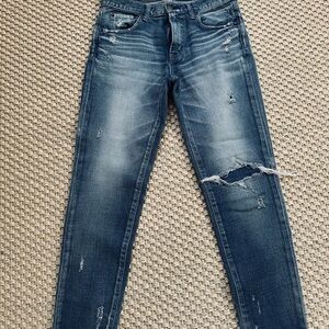 Moussy Blue Skinny Jeans with Vintage Distressing